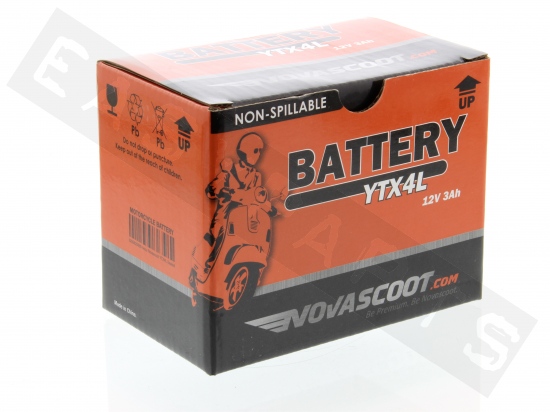 Batterie NOVASCOOT YTX4L 12V-3Ah (sans entretien, avec acide)